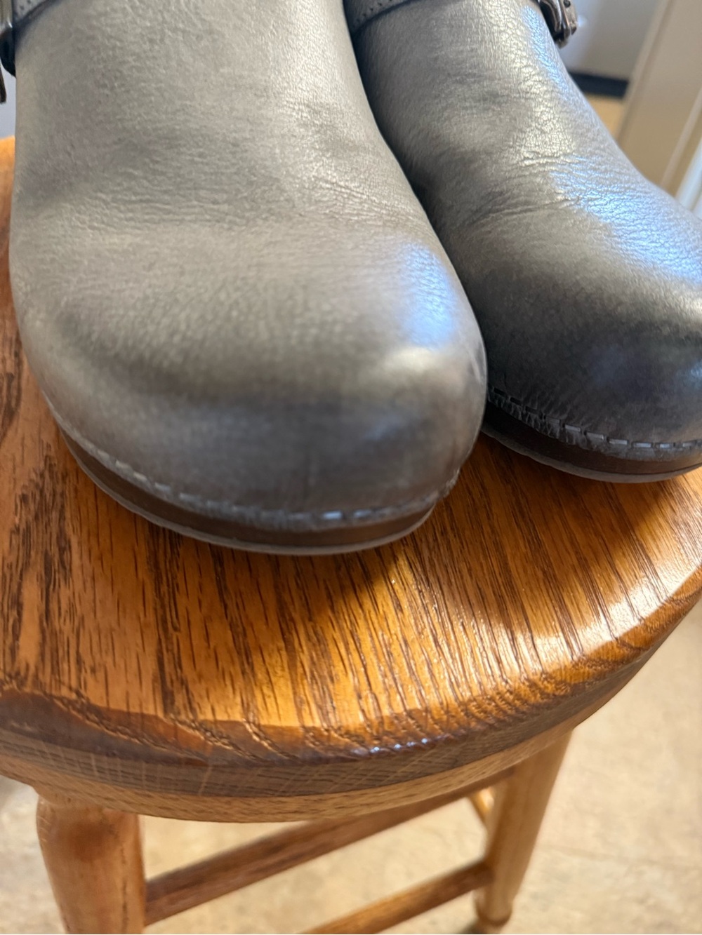 Dansko Women’s Slip-On Leather Clog in Gray - Picture 8 of 9